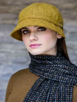 Clearance Sweater Shop Ladies Irish Flapper Cap Mustard 602