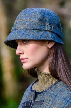 Hot Sweater Shop Ladies Irish Flapper Cap Green Brown Check Col: 782