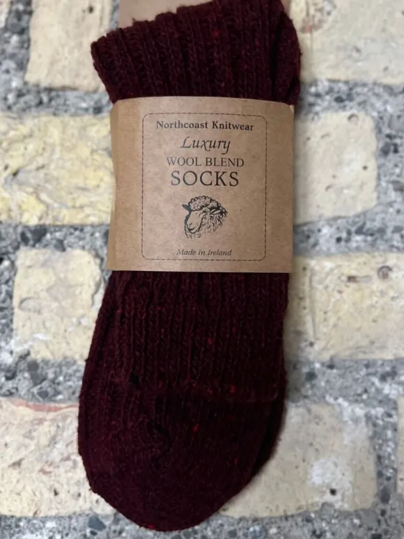 Discount Sweater Shop Ladies Luxury Blend Socks Burgundy