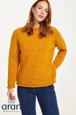 Online Sweater Shop Ladies Roll Neck Raglan Crew Yellow
