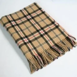Clearance Sweater Shop Lambswool Throw Camel of Merrick Tartan Col: 621