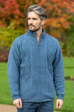 Discount Sweater Shop Lined Shetland Jacket Blue