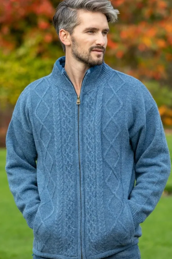 Discount Sweater Shop Lined Shetland Jacket Blue