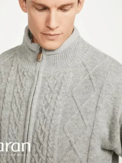 New Sweater Shop Lined Shetland Jacket Light Grey