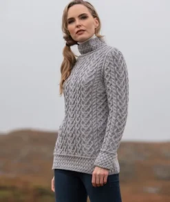 Sale Sweater Shop Luxurious Cable Knit Sweater - Grey