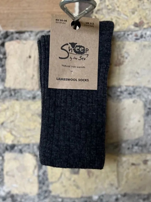 Fashion Sweater Shop Luxurious Lambswool Socks - Charcoal