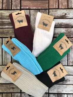 New Sweater Shop Luxury Ladies Cashmere Blend Socks - Green (Size 35-39)