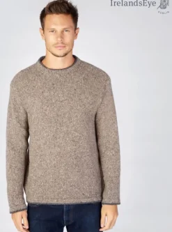 Online Sweater Shop Men's Crew Neck Wool and Cashmere Sweater Rocky Ground