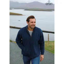 New Sweater Shop Men's Full Zip Lined Cardigan Navy