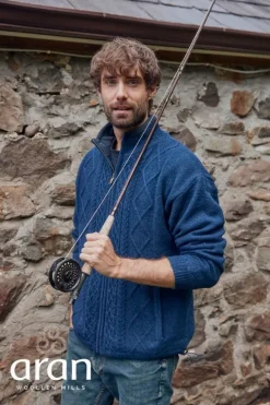 New Sweater Shop Men's Full Zip Lined Cardigan Navy