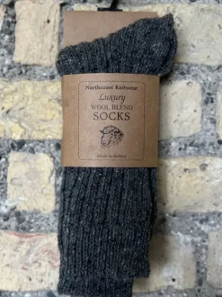 Online Sweater Shop Mens Luxury Wool Blend Socks Charcoal