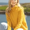 Clearance Sweater Shop Merino Wool & Cashmere High Neck Sweater Mustard