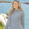 New Sweater Shop Merino Wool & Cashmere High Neck Silver