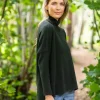 New Sweater Shop Merino Wool and Cashmere High Neck Sweater Olive