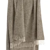 Hot Sweater Shop Natural Wool Eco Throw Pale Grey Herringbone