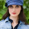 Sale Sweater Shop Newsboy Cap Blue Red, Colour 110
