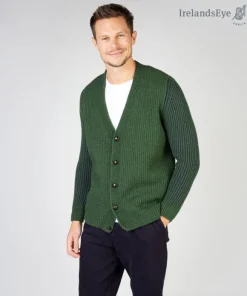 Hot Sweater Shop Pinstripe Cardigan Green