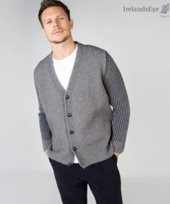New Sweater Shop Pinstripe Cardigan Grey