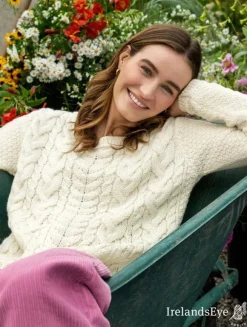 Sale Sweater Shop Primrose Aran Sweater Natural