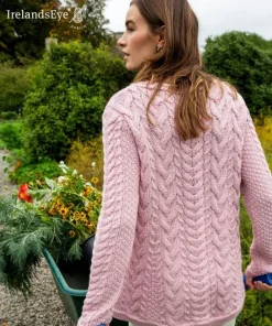 Outlet Sweater Shop Primrose Aran Sweater Pale Pink