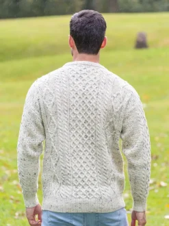 Sale Sweater Shop Pure Wool Aran Sweater Natural Fleck