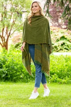 Online Sweater Shop Ruanna Celtic Cape Moss Green