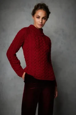 Clearance Sweater Shop Shaped Crew Neck Sweater Red