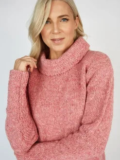 Clearance Sweater Shop Shawl Neck Sweater Pink