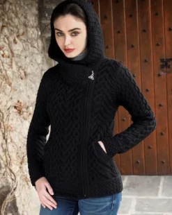 Hot Sweater Shop Side Zip Cardigan with Hoody