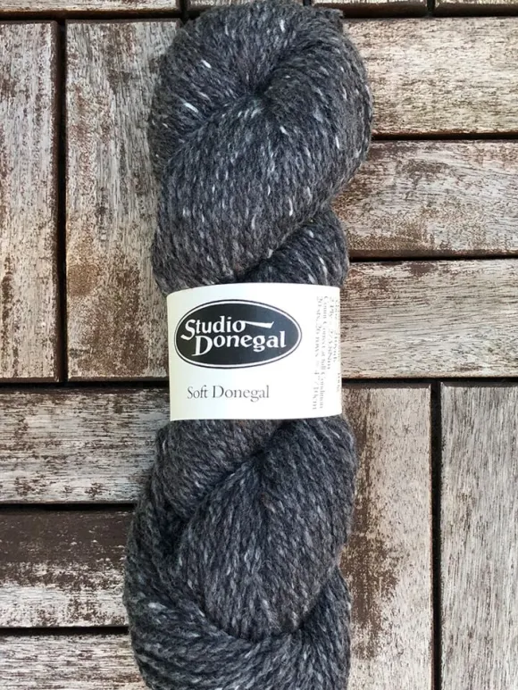 New Sweater Shop Soft Donegal Knitting Wool Charcoal Fleck 100g
