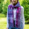 Fashion Sweater Shop Suantrai of Ireland Scarf Open Weave Purple Fuschia