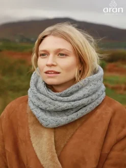 Outlet Sweater Shop Super Soft Aran Snood Cloud Grey
