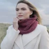 Outlet Sweater Shop Super Soft Aran Snood Rasberry Marl