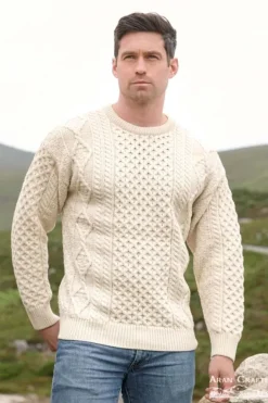 Outlet Sweater Shop Super Soft Crew Neck Sweater - Natural