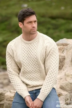 Outlet Sweater Shop Super Soft Crew Neck Sweater - Natural