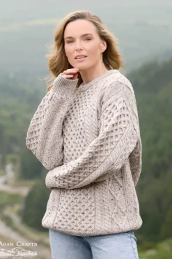 Fashion Sweater Shop Super Soft Crew Neck Sweater Oatmeal