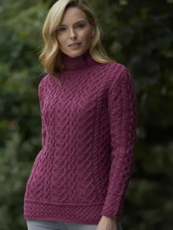 Sale Sweater Shop Super Soft High Neck Cable Knit Sweater