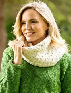 Discount Sweater Shop Super Soft Irish Aran Snood Natural
