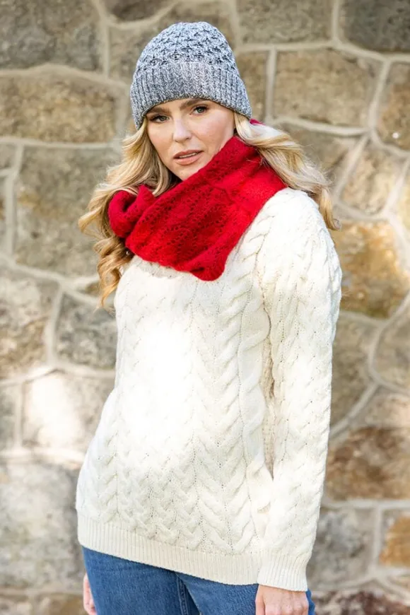 Discount Sweater Shop Super Soft merino Wool Infinity scarfu00a0 red