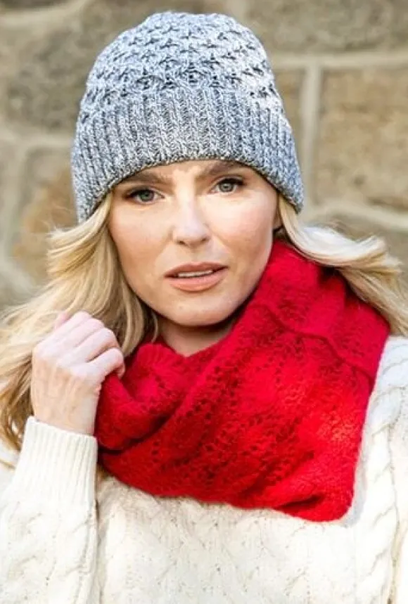 Discount Sweater Shop Super Soft merino Wool Infinity scarfu00a0 red