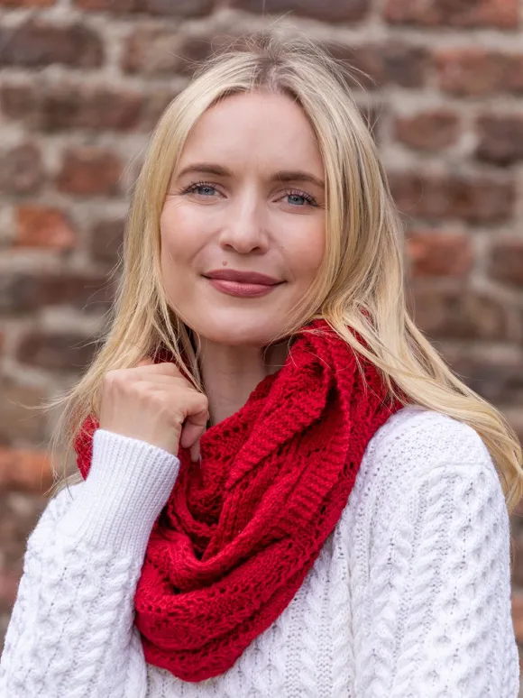 Discount Sweater Shop Super Soft merino Wool Infinity scarfu00a0 red