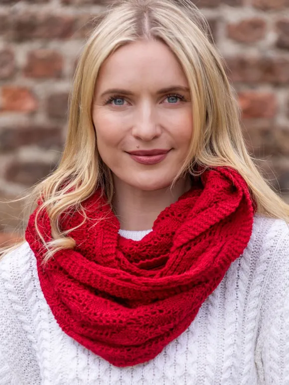 Discount Sweater Shop Super Soft merino Wool Infinity scarfu00a0 red