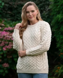 Outlet Sweater Shop Super Soft Merino Wool Sweater Natural