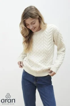 Outlet Sweater Shop Super Soft Merino Wool Sweater Natural