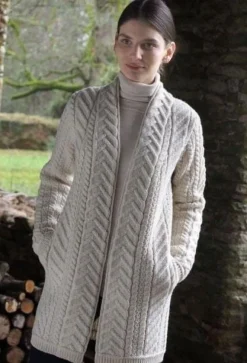 Online Sweater Shop Supersoft Edge to Edge Coat Natural