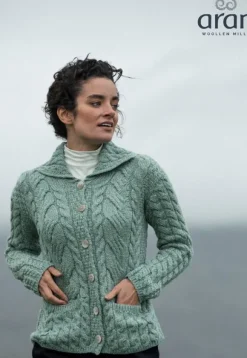 Clearance Sweater Shop Supersoft Merino Wool Cardigan Green