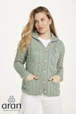 Clearance Sweater Shop Supersoft Merino Wool Cardigan Green
