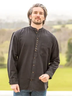 Online Sweater Shop Traditional Grandfather Shirt SW59 Black