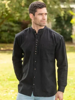 Online Sweater Shop Traditional Grandfather Shirt SW59 Black