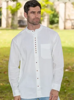 Online Sweater Shop Traditional Grandfather Shirt White